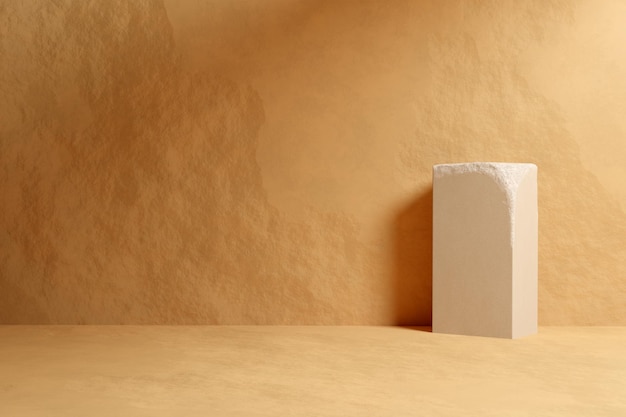 Beige sandstone podium mockup