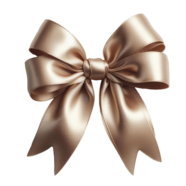 Beige silky beautiful bow isolated