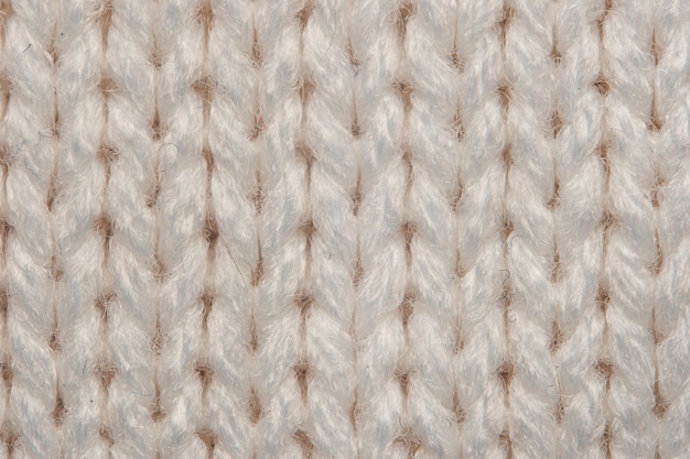 Beige textuur van gebreide trui macro