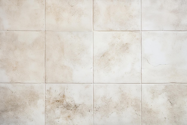 a beige tile with brown grout on the bottom.