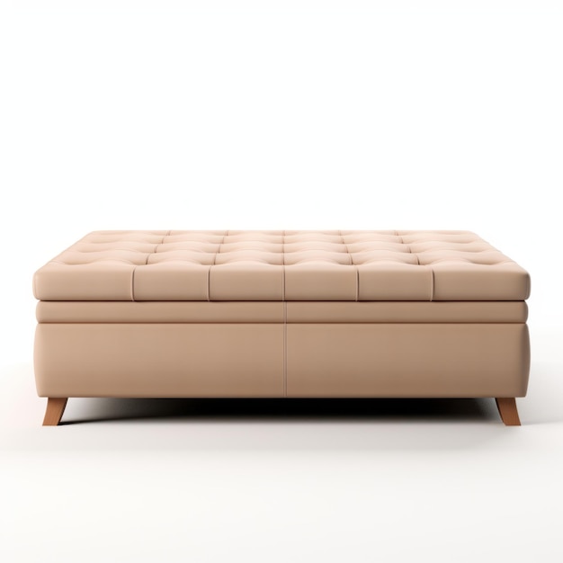 Beige Tufted Storage Ottomaanse hoge kwaliteit 3D Render