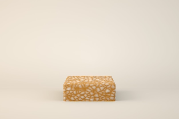 Beige voetstuk podium 3d render