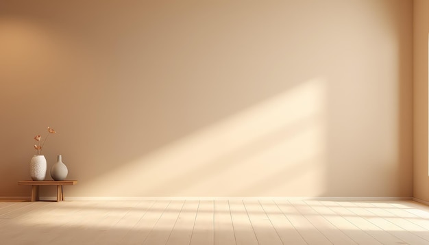 Beige Wall and Floor with Soft Right Light Detail