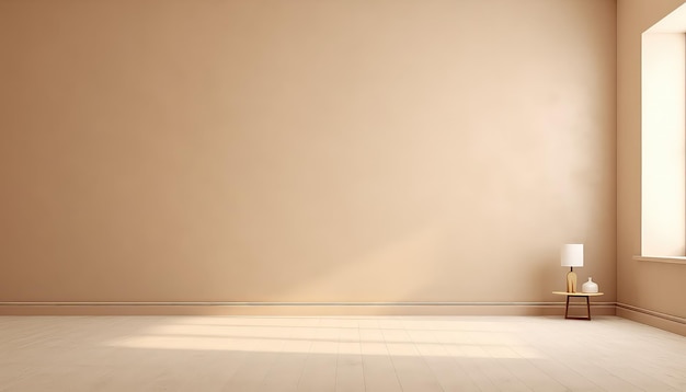 Beige Wall and Floor with Soft Right Light Detail