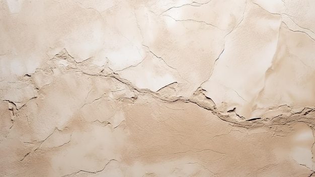 A beige wall with a crack in the middle