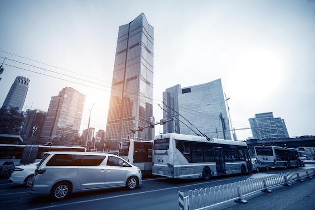 Photo beijing street and car