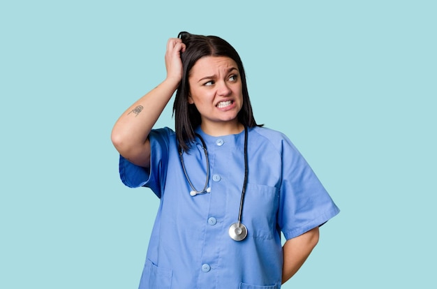 Photo being shocked she has remembered important meeting