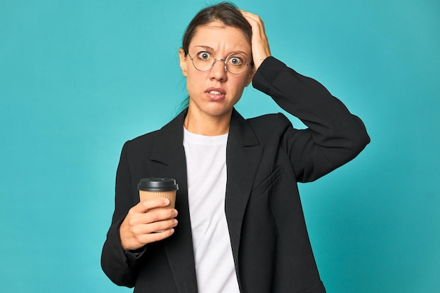 Being shocked she has remembered important meeting