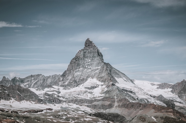 Foto bekijk close-up matterhorn bergtaferelen in nationaal park zermatt