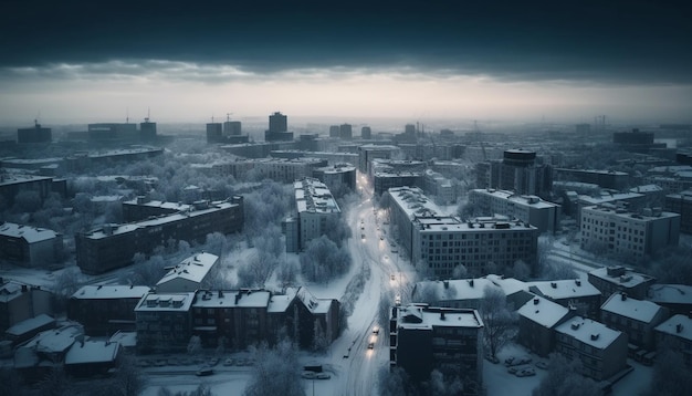 Foto bekijk de skyline van de stad stad generatieve ai