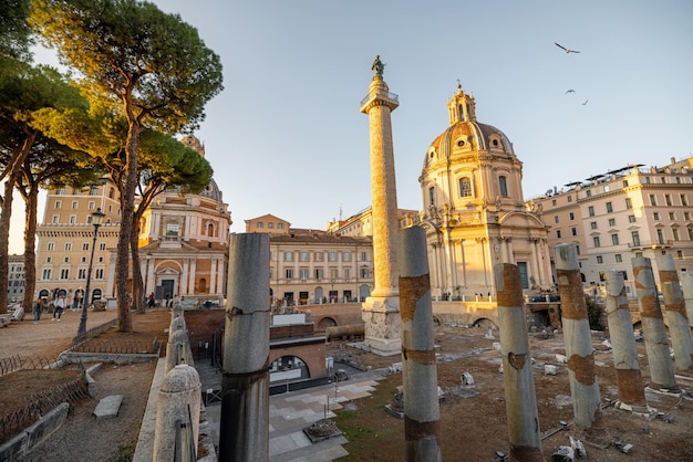 Bekijk op het romeinse forum in rome, italië