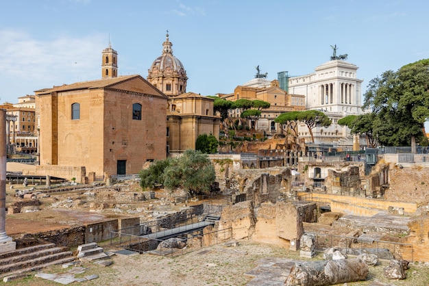 Bekijk op het Romeinse forum in Rome, Italië