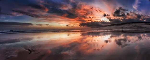 bekijk zand zonsopgang zonsondergang wolken paars