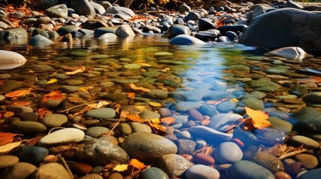 Bekroonde HDR-fotografie van de monding van de rivier in het herfstseizoen