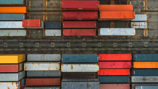 Foto beladen en lossen van containerschepen in de zeehaven van hong kong