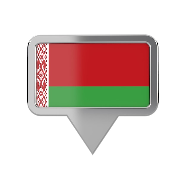 Belarus flag location marker icon 3D Rendering