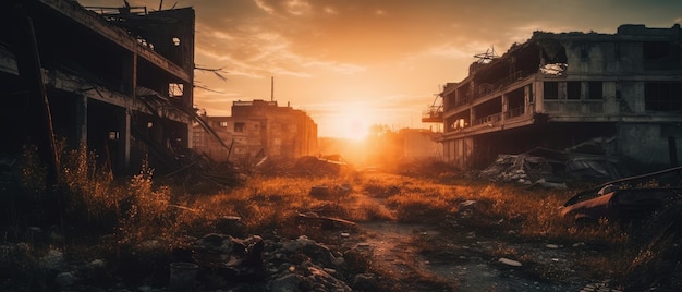 Belarus post apocalypse landscape abondoned panorama ultrawide art destruction empty