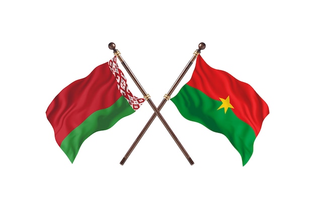 Belarus versus Burkina Faso Two Countries Flags Background