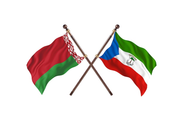 Belarus versus Equatorial Guinea Two Countries Flags Background