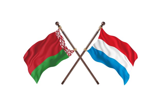 Belarus versus Luxembourg Two Countries Flags Background