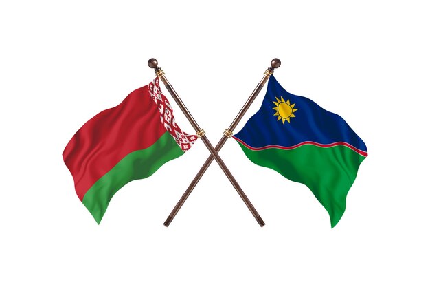 Belarus versus Namibia Two Countries Flags Background