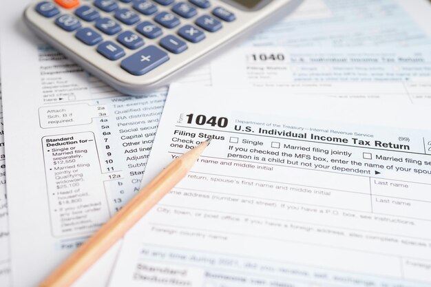 Belastingformulier 1040 US Individual Income Tax Return bedrijfsfinanciering concept