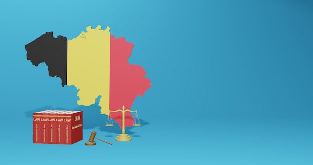 Belgia law for infographics, social media content in 3D rendering