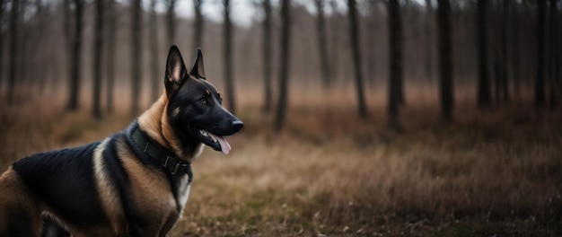 Photo belgian shepherd malinois guarding the border generative ai