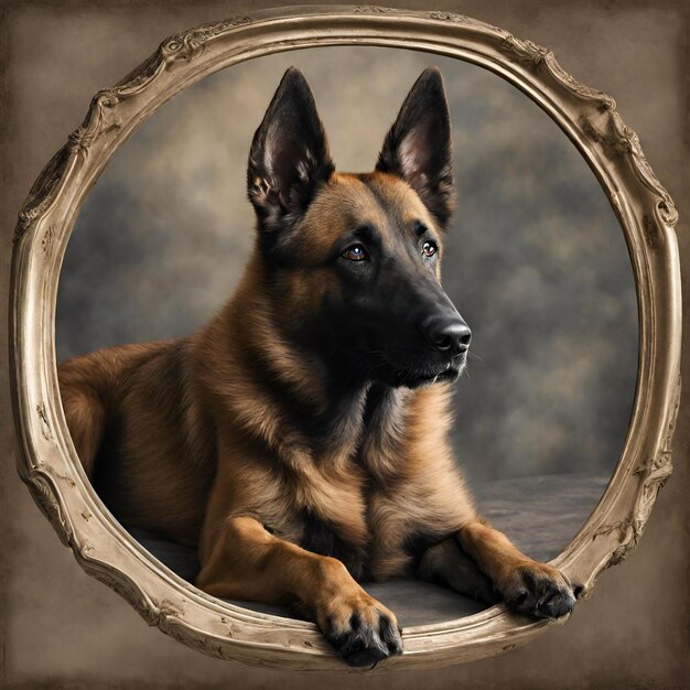 Photo belgian shepherd malinois on top of a lamborguini 5