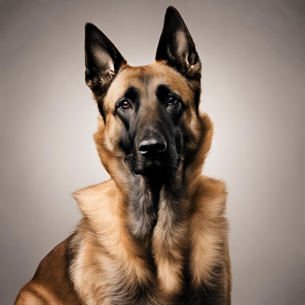 Photo belgian shepherd malinois with image posture for a frame 4