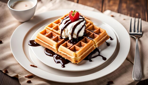 Belgian sugar waffles isolated on a white background Traditional cuisine delicious sugar dessert