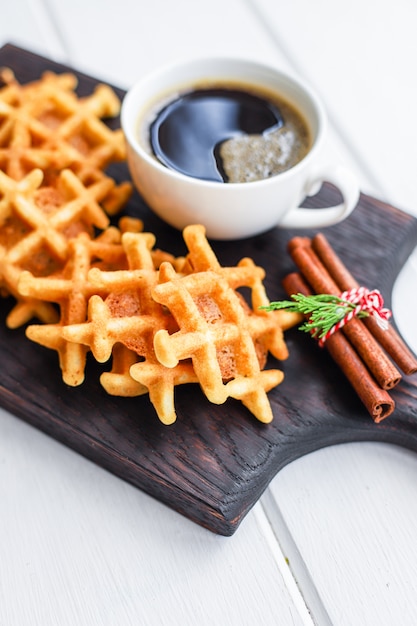 Belgian waffles christmas new year dessert baking