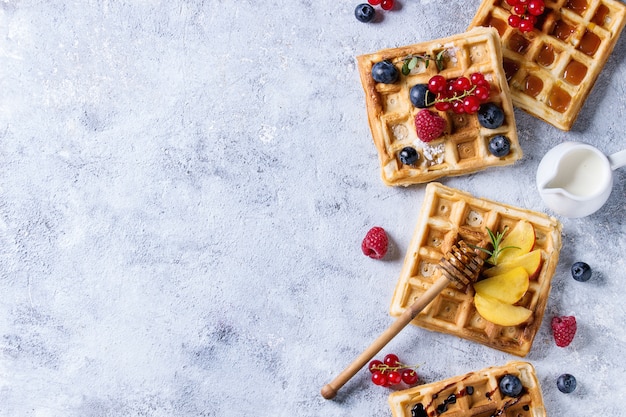 Belgian waffles with berries