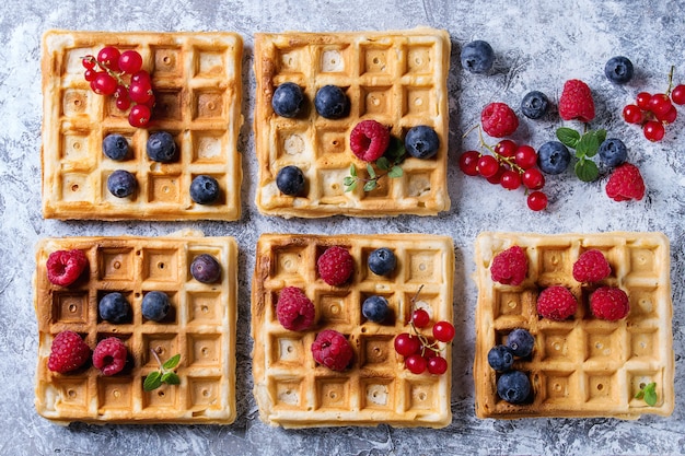 Belgian waffles with berries