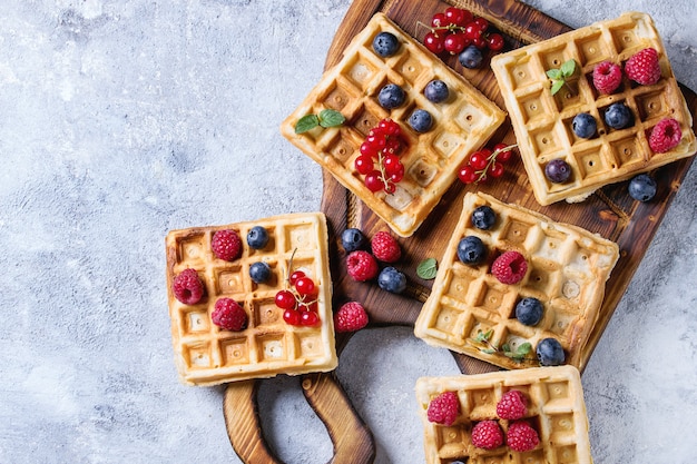 Belgian waffles with berries