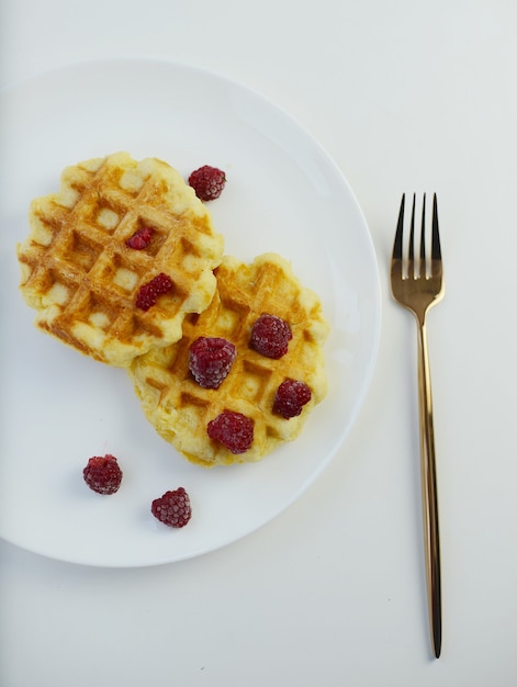 Belgian waffles with raisins