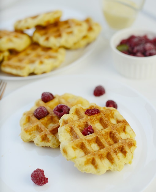 Belgian waffles with raisins