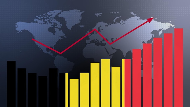 Foto belgië staafdiagram met stijgende en dalende waarden