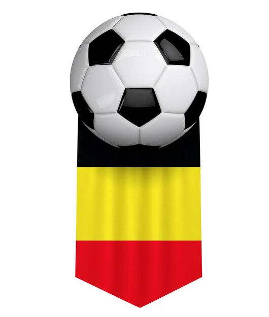 België voetbal vlag doek hangende banner 3D Rendering