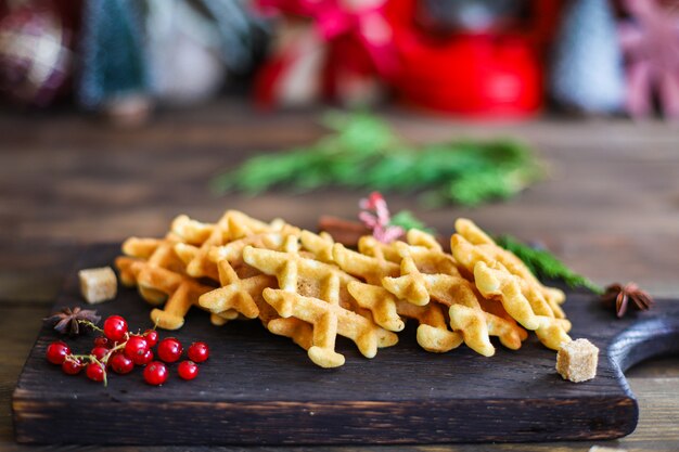 Belgisch het dessertbaksel van wafelskerstmis nieuwjaar