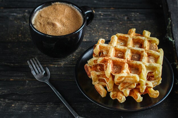 Belgisch of Amerikaans wafels dessert