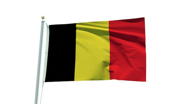 Belgische vlag op een witte achtergrond