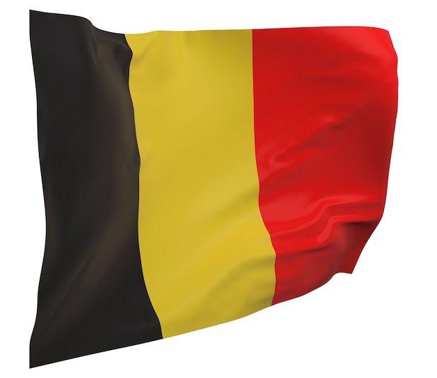 ベルギーの旗が分離されました。手を振るバナー。ベルギーの国旗