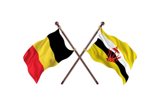 Belgio contro brunei due paesi bandiere background