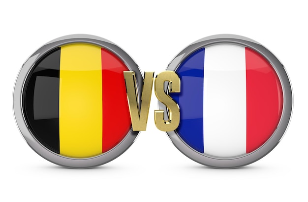 Belgium versus France soccer semi final match 3D Rendering