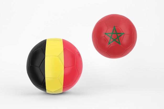 Belgium VS Morocco In White Background