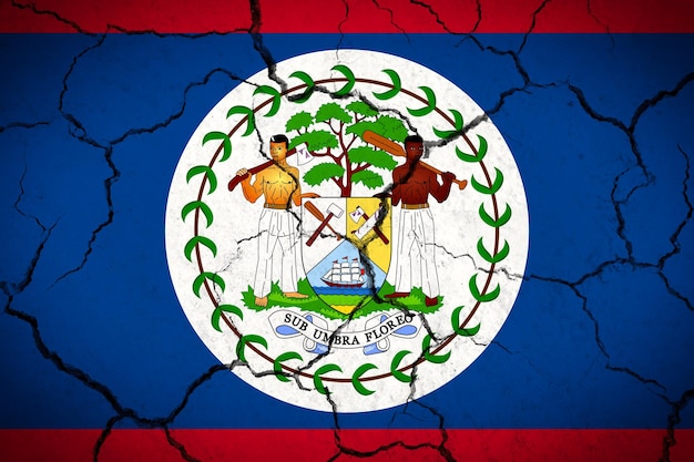 Belize cracked country flag