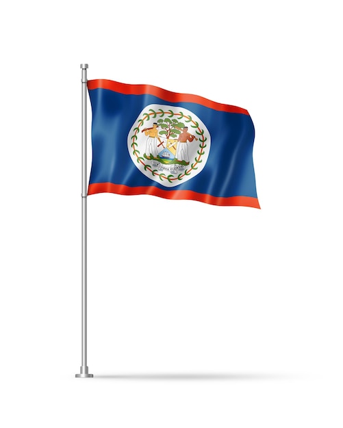 Belize flag isolated on white