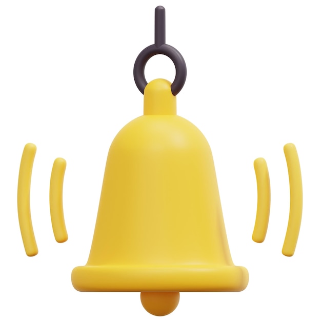 bell 3d render icon illustration