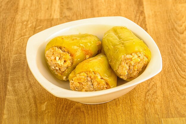 Bell Bulgarian pepper stuffed meat and rice